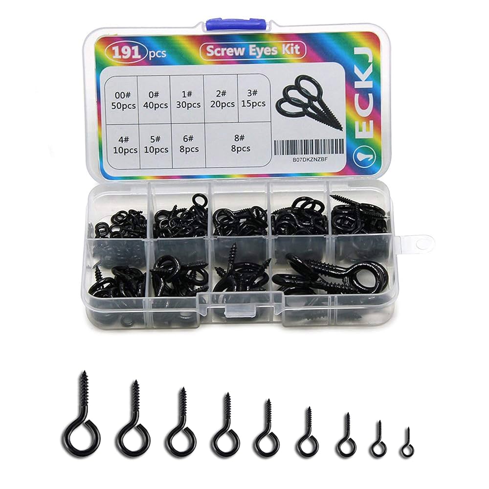 Amazon.com: ECKJ 191pcs Screw Eyes Zinc Plated Metal Eye